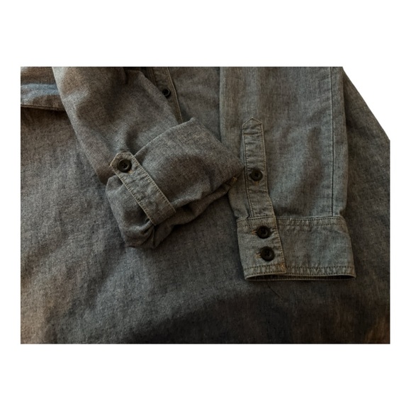 J. Crew shirt dress, denim, sz small, half button, pockets, button up sleeves. - Picture 6 of 7